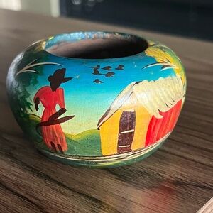 Hand Painted Wooden Planter